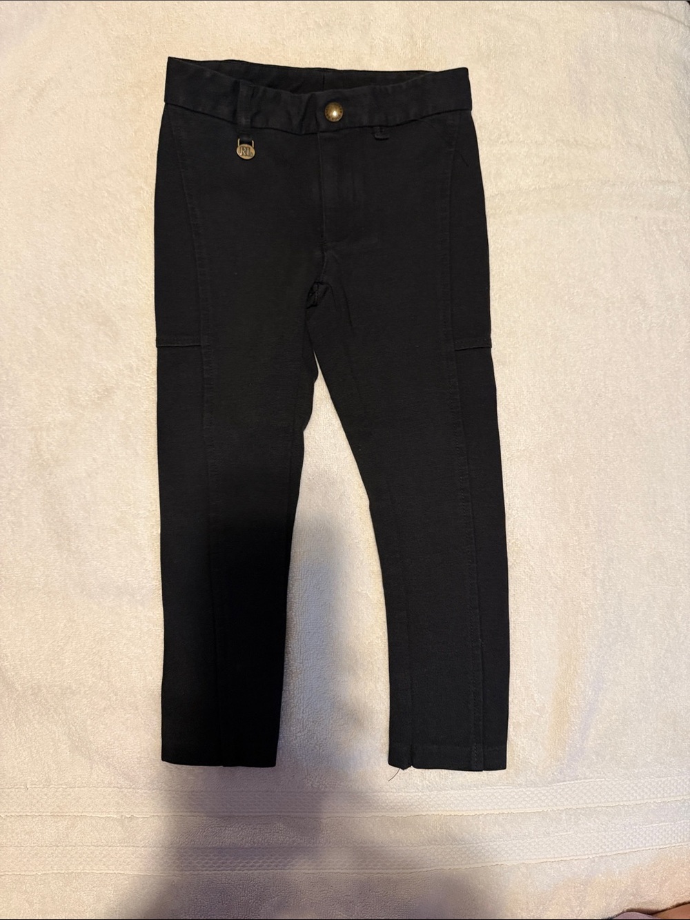 Polo by Ralph Lauren Black Garment with Navy Label and Yellow Stitching